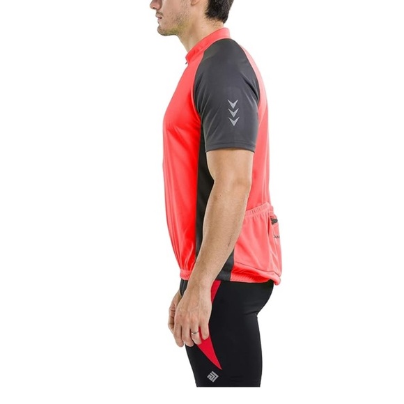 Men's Short Sleeve Cycling Jersey with Zipper Pocket Quick-Dry Breath - Picture 2 of 13
